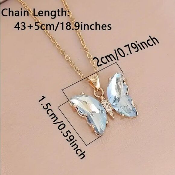 Fashion Style Gradient Butterfly Pendant Necklace for Women ( 1 Pc ) - Picture 9 of 14